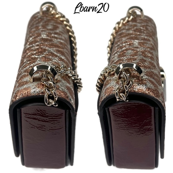 Kate Spade Nicola Leather Crossbody Leopard Shoulder Bag Metallic Copper Cheetah - Picture 11 of 16